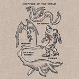 Load image into Gallery viewer, Cryptids of the World Hand Towel – Funny Mythical Creature Kitchen & Bathroom Towel