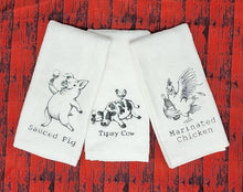 Load image into Gallery viewer, Swine and Spirits Collection, Drunk Farm Animal Velour Hand Towels, The Quirkiest Towels in the Barnyard! Fun Gift Set