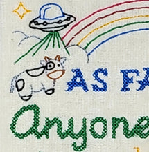 Load image into Gallery viewer, Cheeky As Far as Anyone Knows, We're a Nice Normal Family Sampler Towel