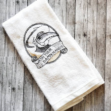 Load image into Gallery viewer, Plague Doctor Wash Your Damn Hands Towel - Funny Bathroom Decor
